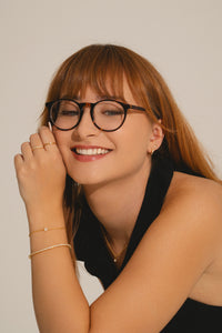 lab grown diamond tennis bracelet in 18ct gold vermeil on model