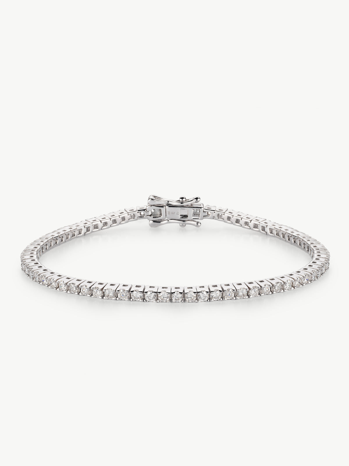 lab grown diamond tennis bracelet in sterling silver