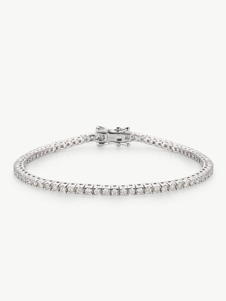 lab grown diamond tennis bracelet in sterling silver