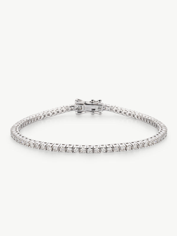 lab grown diamond tennis bracelet in sterling silver