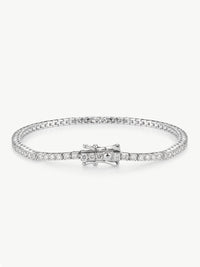 lab grown diamond tennis bracelet in sterling silver clasp 