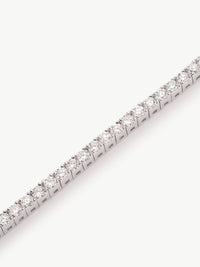 lab grown diamond tennis bracelet in sterling silver close up
