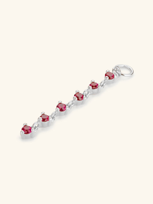 Long Ruby Earring Charm Sterling Silver