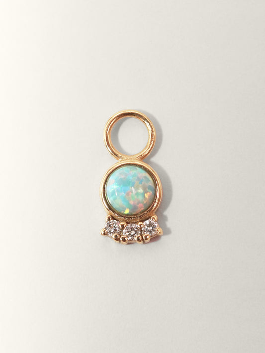 Lab Opal and Diamond Earring Charm (Sample Sale)