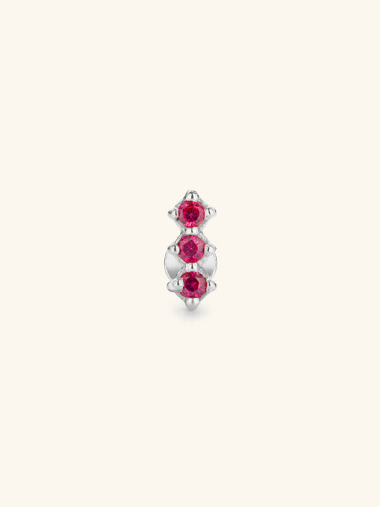 Ruby helix Stud Sterling Silver