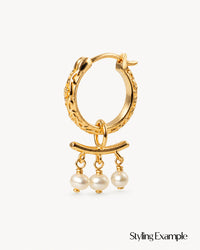 Freshwater Pearl Hoop Charm - Single Charm (One Off Sample)