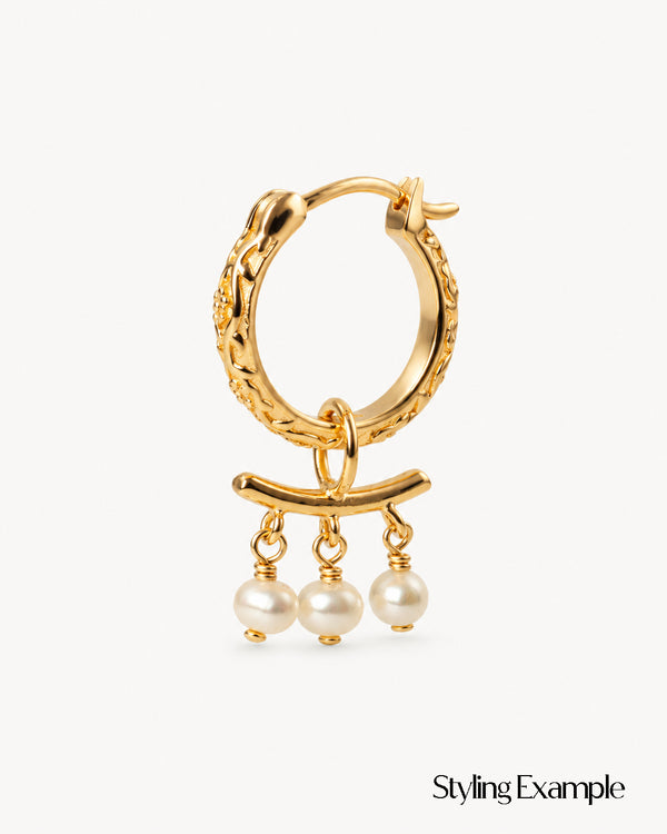 Freshwater Pearl Hoop Charm - Single Charm (One Off Sample)