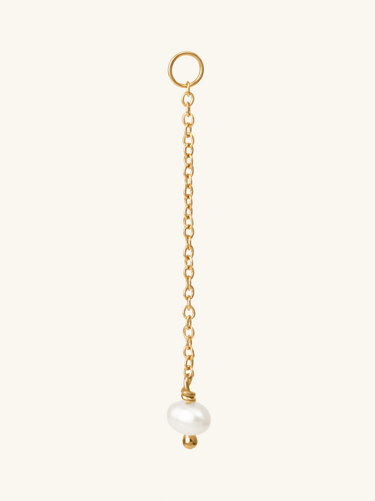 Single freshwater cultured pearl drop add- on charm in gold vermeil. L'ERA Jewellery