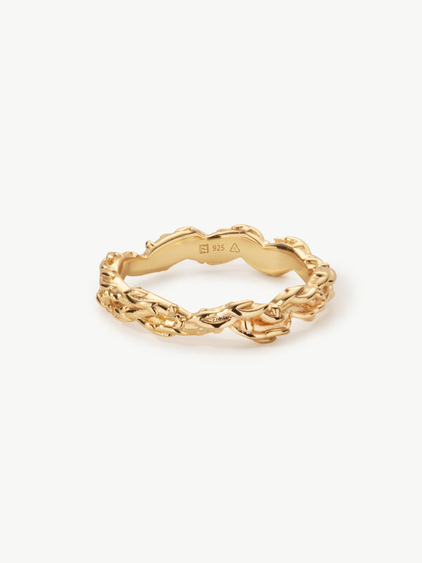 vine stacker ring in gold vermeil