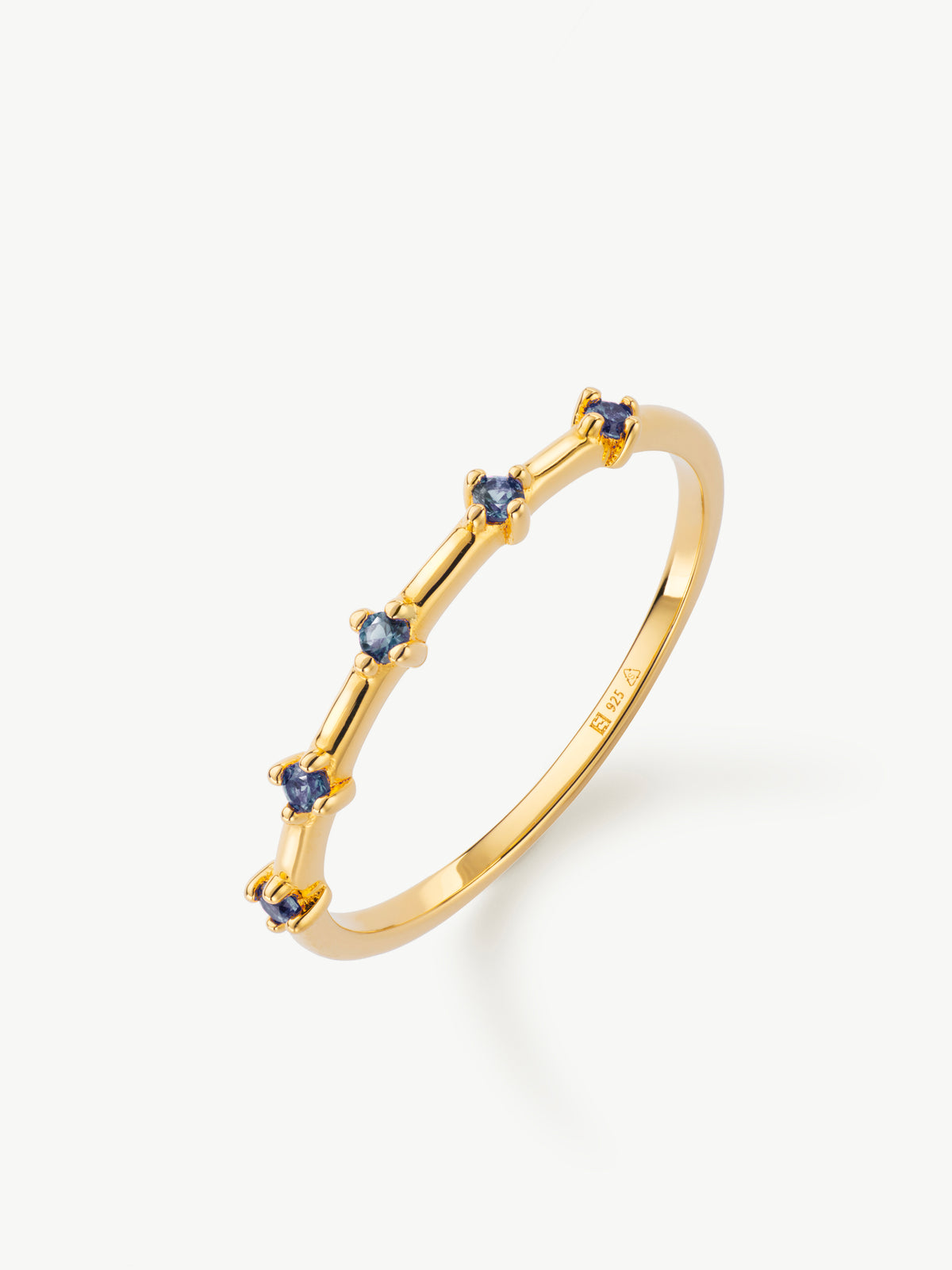 Lab-Grown Sapphire ring in gold vermeil