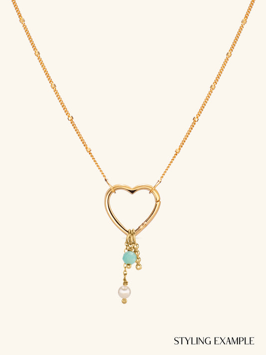 Satelittle chain with opening heart charm holder