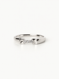Crossover diamond signet ring (Sample)