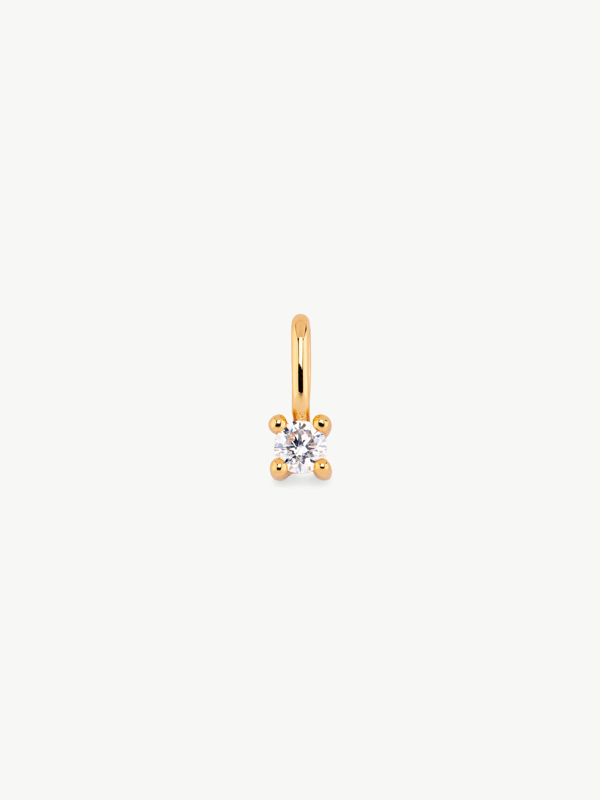 single diamond pendant in gold vermeil front shot