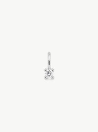 single diamond pendant in sterling silver front shot