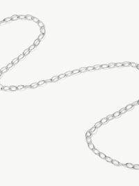 Storia oval link chain in silver different angle