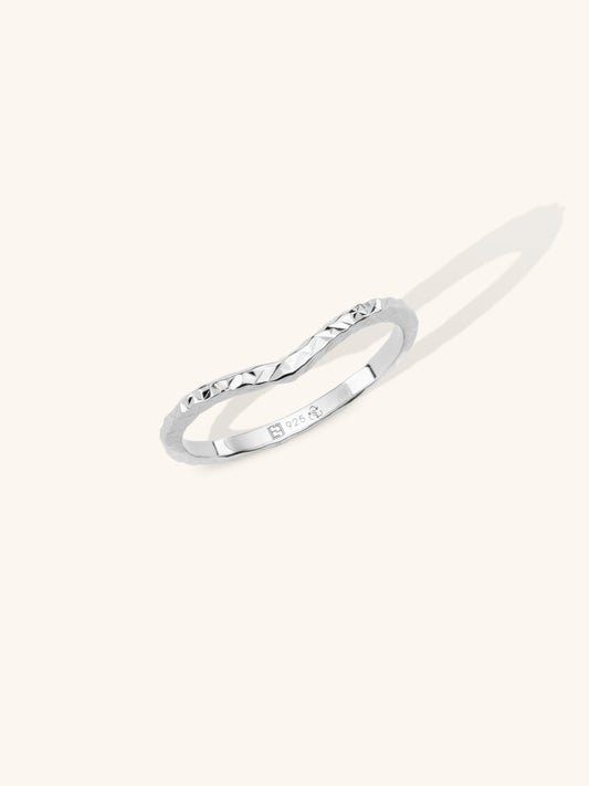 Shimmer wishbone ring sterling silver