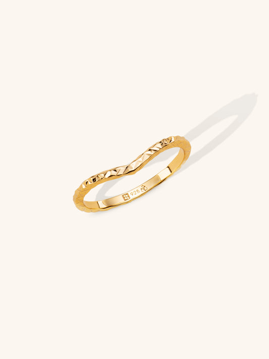 Shimmer Wishbone Midi Ring